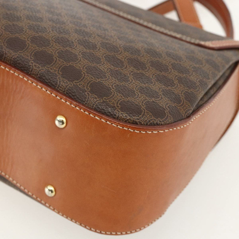 【日本直送】CELINE Macadam帆布手提包 PVC皮革 兩用棕色金色 正品 YKZ1558A-17