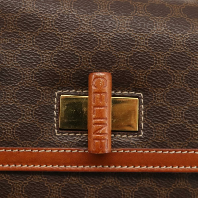 【日本直送】CELINE Macadam帆布手提包 PVC皮革 兩用棕色金色 正品 YKZ1558A-19