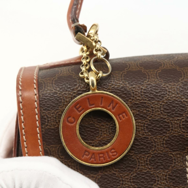 【日本直送】CELINE Macadam帆布手提包 PVC皮革 兩用棕色金色 正品 YKZ1558A-20