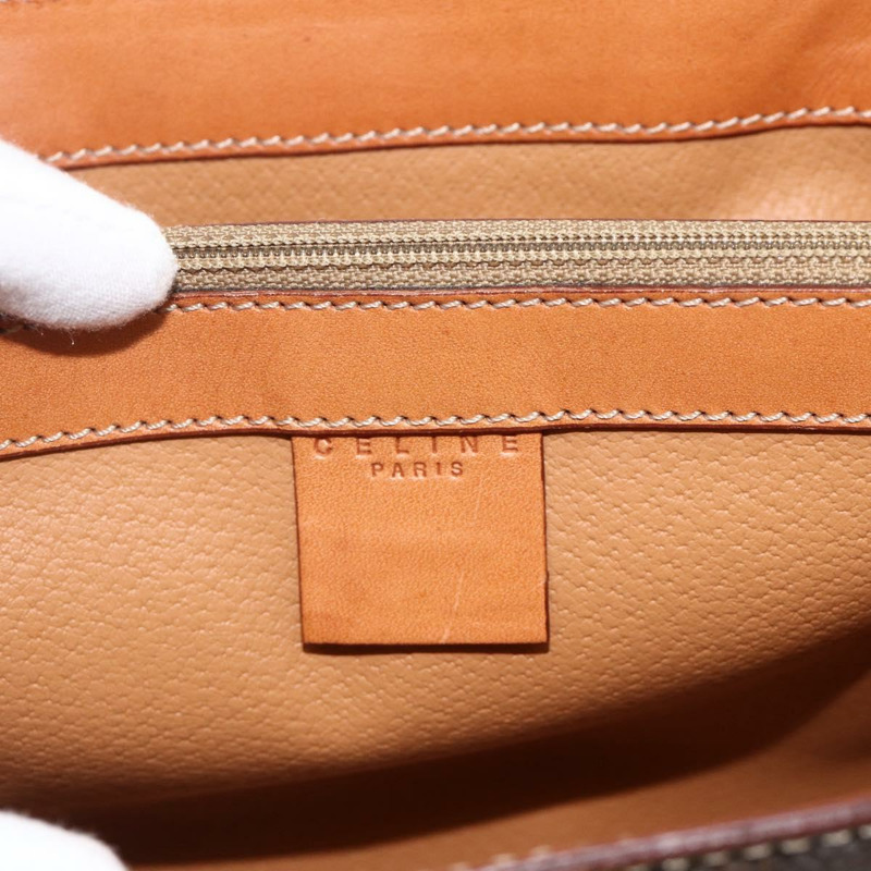 【日本直送】CELINE Macadam帆布手提包 PVC皮革 兩用棕色金色 正品 YKZ1558A-21