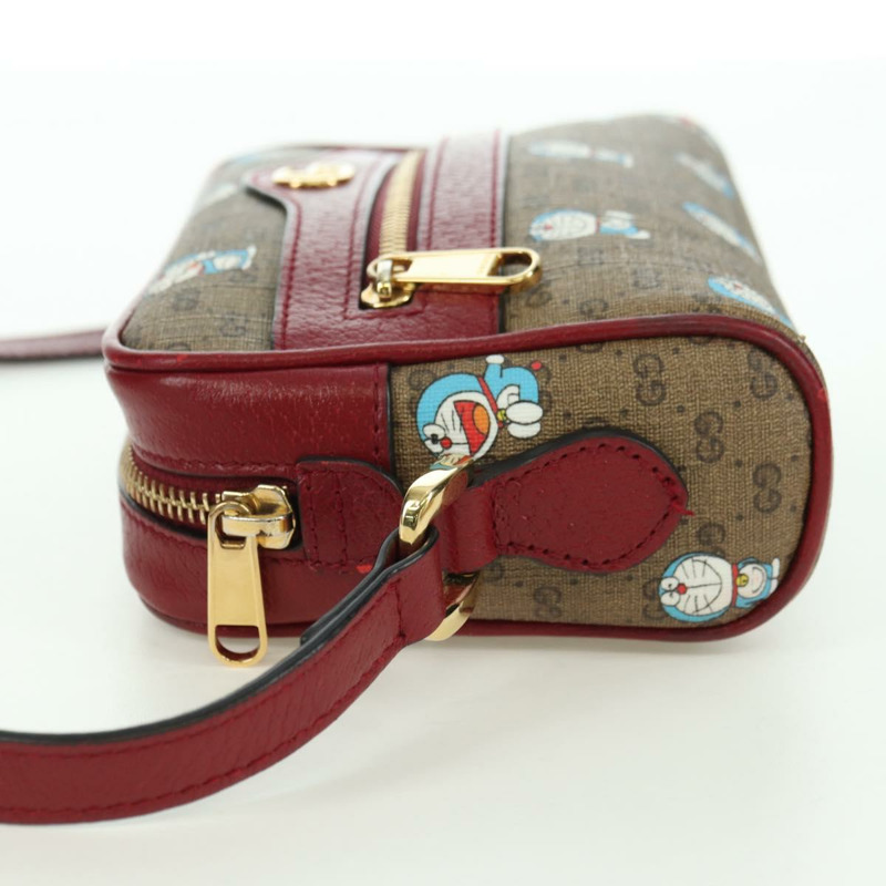 【日本直送】GUCCI Micro GG Supreme哆啦A夢肩包 PVC 米色 金色 647784 正品 YKZ1331M-2