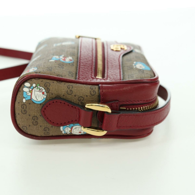 【日本直送】GUCCI Micro GG Supreme哆啦A夢肩包 PVC 米色 金色 647784 正品 YKZ1331M-3