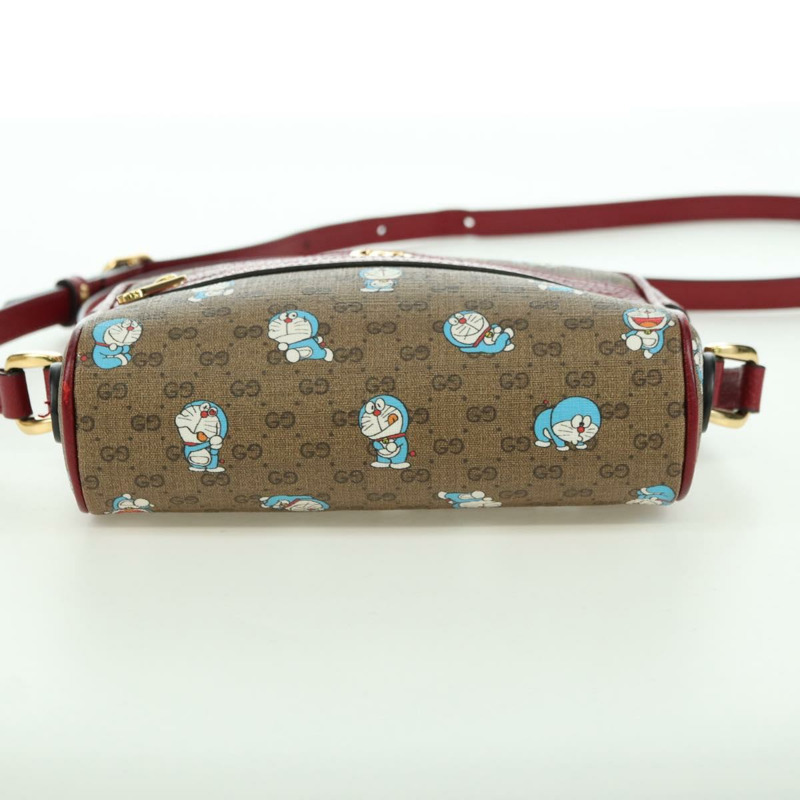 【日本直送】GUCCI Micro GG Supreme哆啦A夢肩包 PVC 米色 金色 647784 正品 YKZ1331M-4