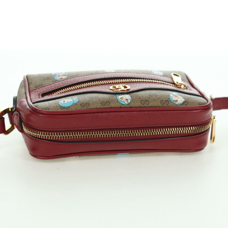 【日本直送】GUCCI Micro GG Supreme哆啦A夢肩包 PVC 米色 金色 647784 正品 YKZ1331M-5