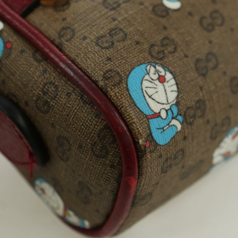 【日本直送】GUCCI Micro GG Supreme哆啦A夢肩包 PVC 米色 金色 647784 正品 YKZ1331M-15