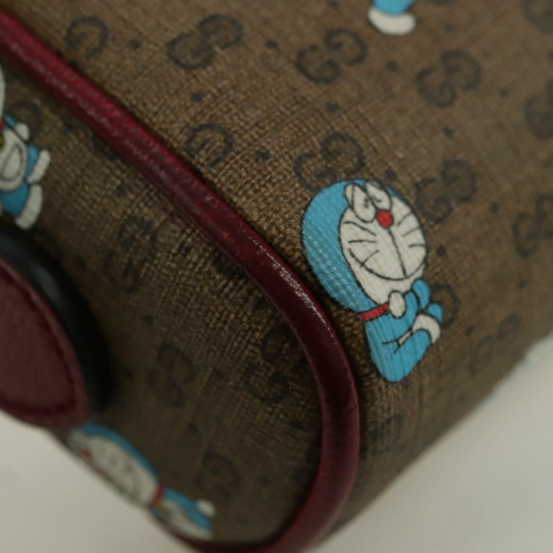 【日本直送】GUCCI Micro GG Supreme哆啦A夢肩包 PVC 米色 金色 647784 正品 YKZ1331M-16