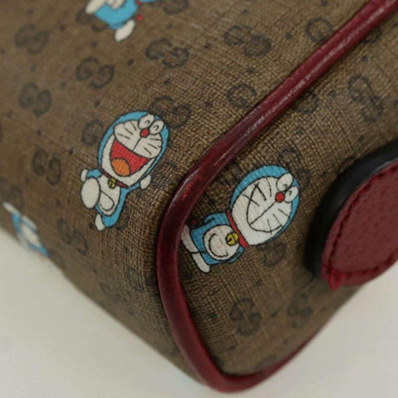 【日本直送】GUCCI Micro GG Supreme哆啦A夢肩包 PVC 米色 金色 647784 正品 YKZ1331M-17