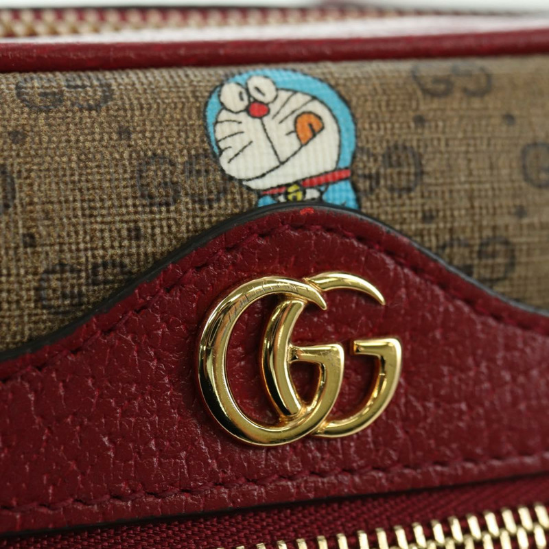 【日本直送】GUCCI Micro GG Supreme哆啦A夢肩包 PVC 米色 金色 647784 正品 YKZ1331M-18