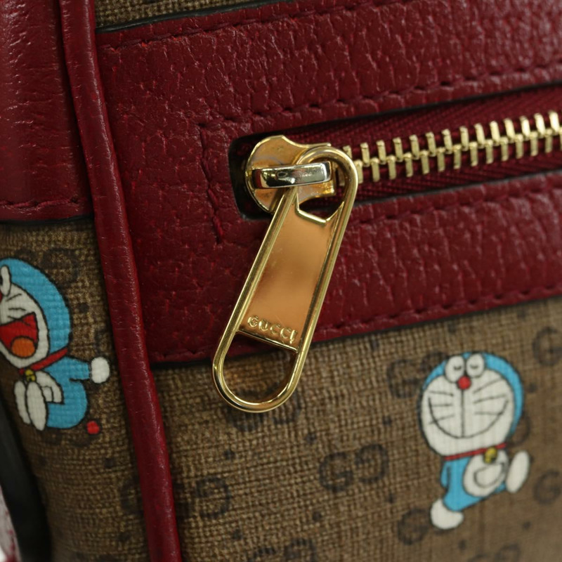 【日本直送】GUCCI Micro GG Supreme哆啦A夢肩包 PVC 米色 金色 647784 正品 YKZ1331M-19