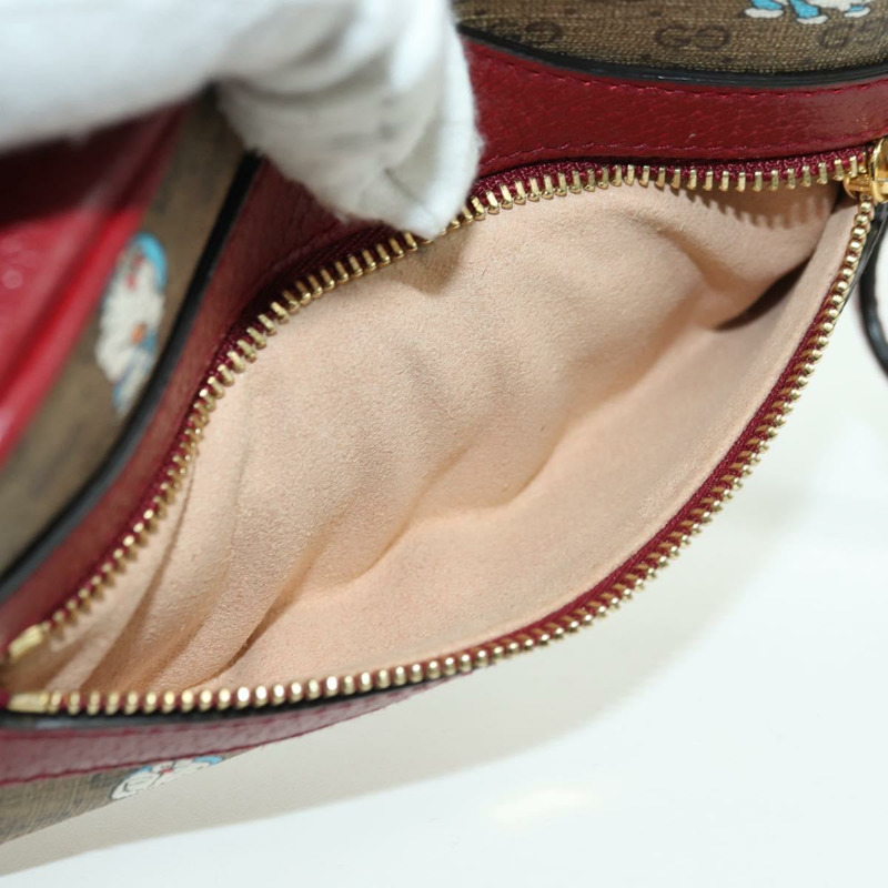 【日本直送】GUCCI Micro GG Supreme哆啦A夢肩包 PVC 米色 金色 647784 正品 YKZ1331M-20