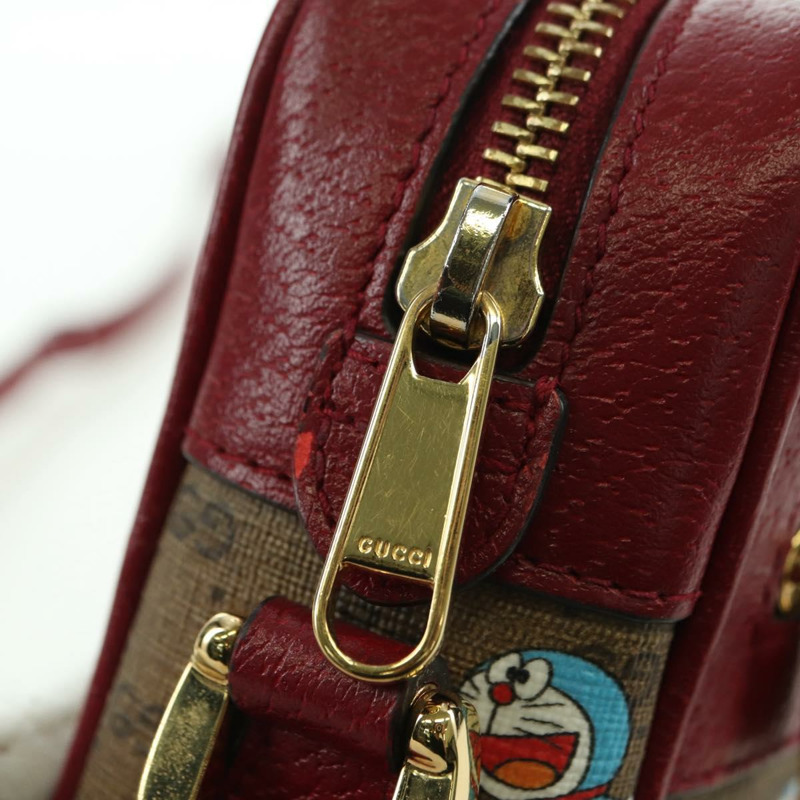 【日本直送】GUCCI Micro GG Supreme哆啦A夢肩包 PVC 米色 金色 647784 正品 YKZ1331M-21