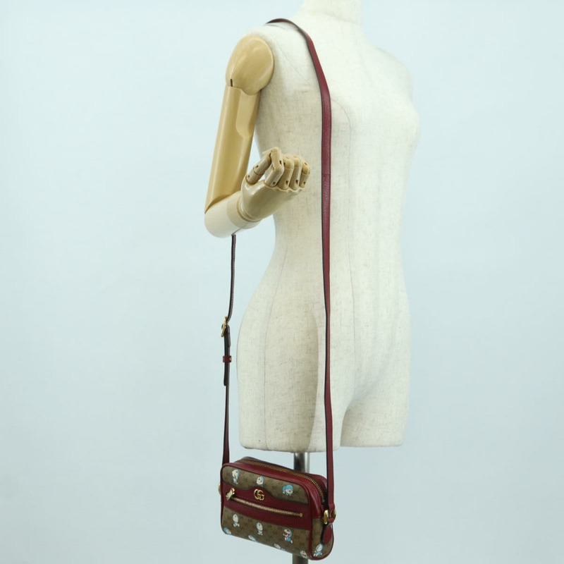 【日本直送】GUCCI Micro GG Supreme哆啦A夢肩包 PVC 米色 金色 647784 正品 YKZ1331M-27