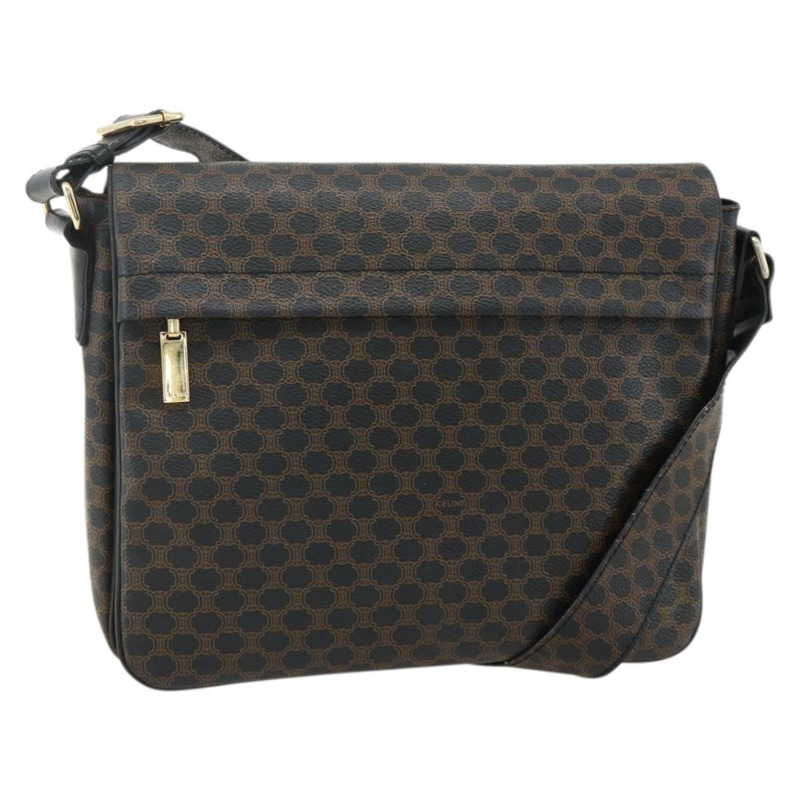 【日本直送】CELINE Macadam帆布肩背包 PVC皮革 黑色金色 正品 YKZ1522A-0