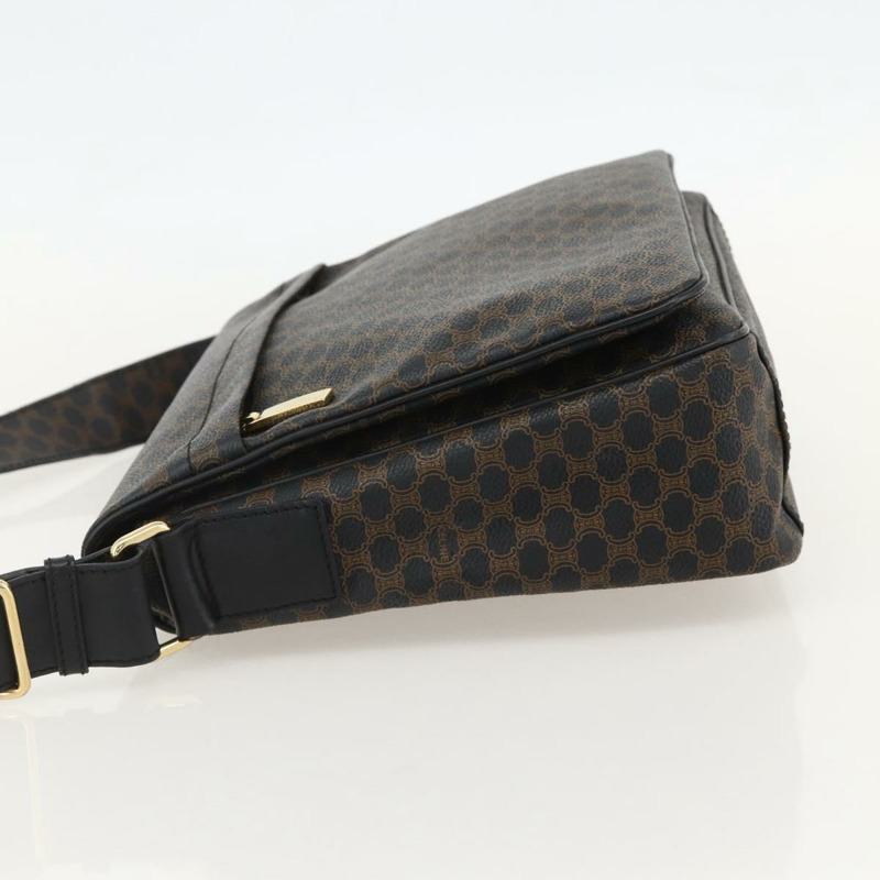 【日本直送】CELINE Macadam帆布肩背包 PVC皮革 黑色金色 正品 YKZ1522A-2