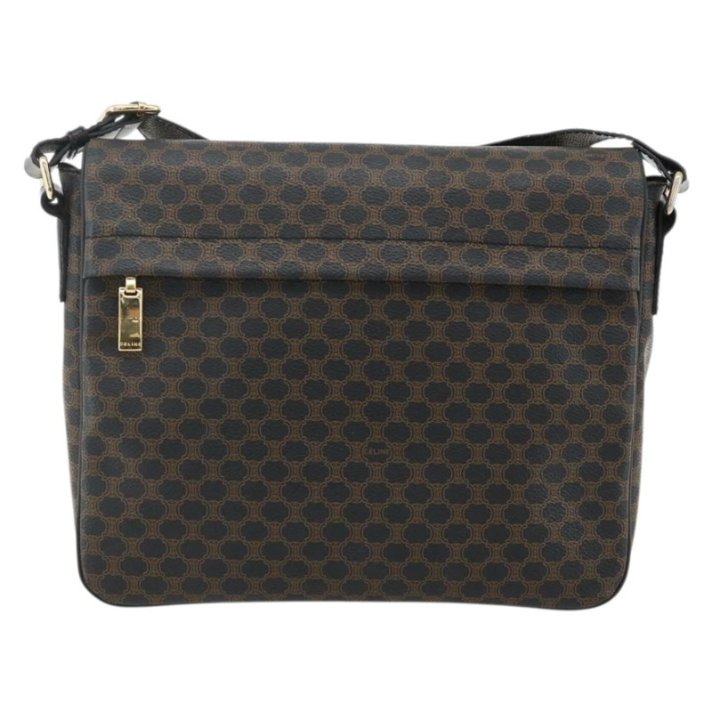 【日本直送】CELINE Macadam帆布肩背包 PVC皮革 黑色金色 正品 YKZ1522A-12