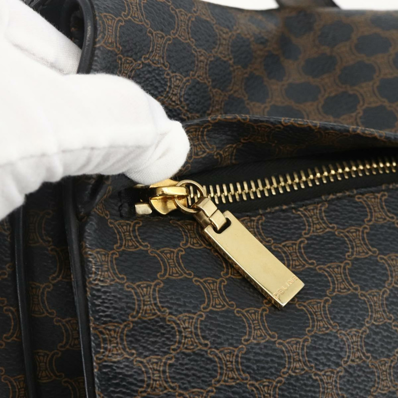 【日本直送】CELINE Macadam帆布肩背包 PVC皮革 黑色金色 正品 YKZ1522A-16