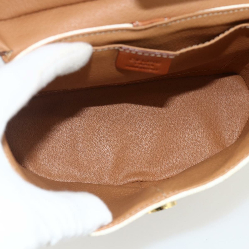 【日本直送】CELINE Macadam帆布化妝單肩包 PVC 2way 白色金色 Auth YKZ1368A-9