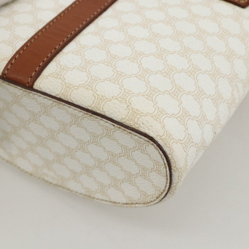 【日本直送】CELINE Macadam帆布化妝單肩包 PVC 2way 白色金色 Auth YKZ1368A-16