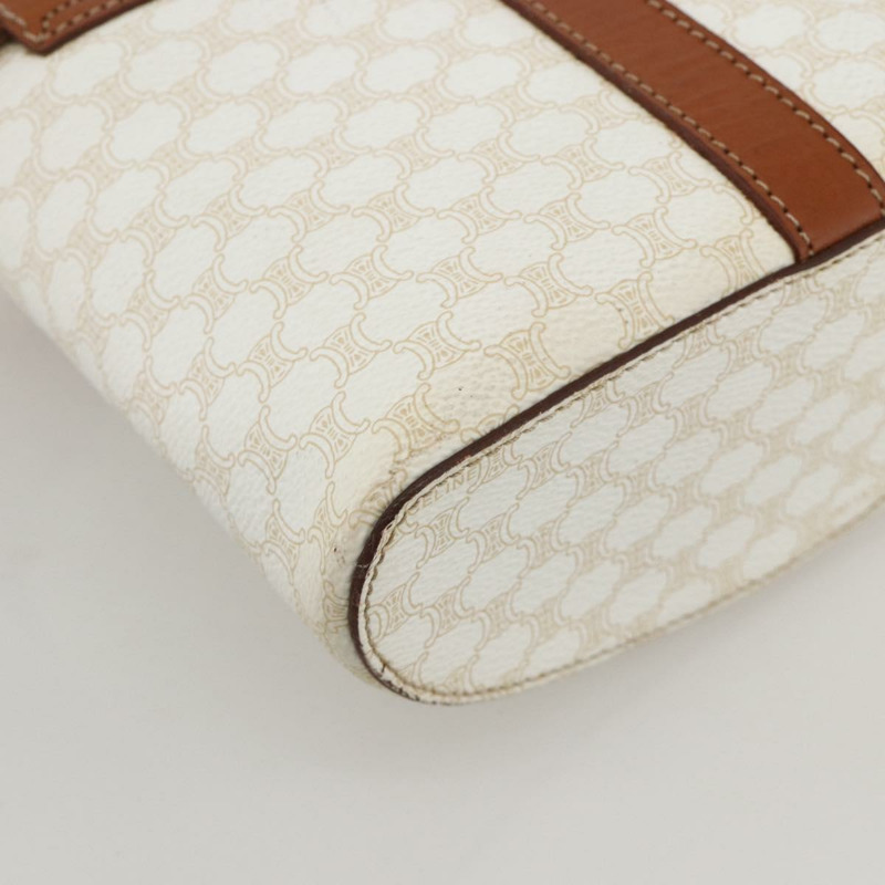 【日本直送】CELINE Macadam帆布化妝單肩包 PVC 2way 白色金色 Auth YKZ1368A-17