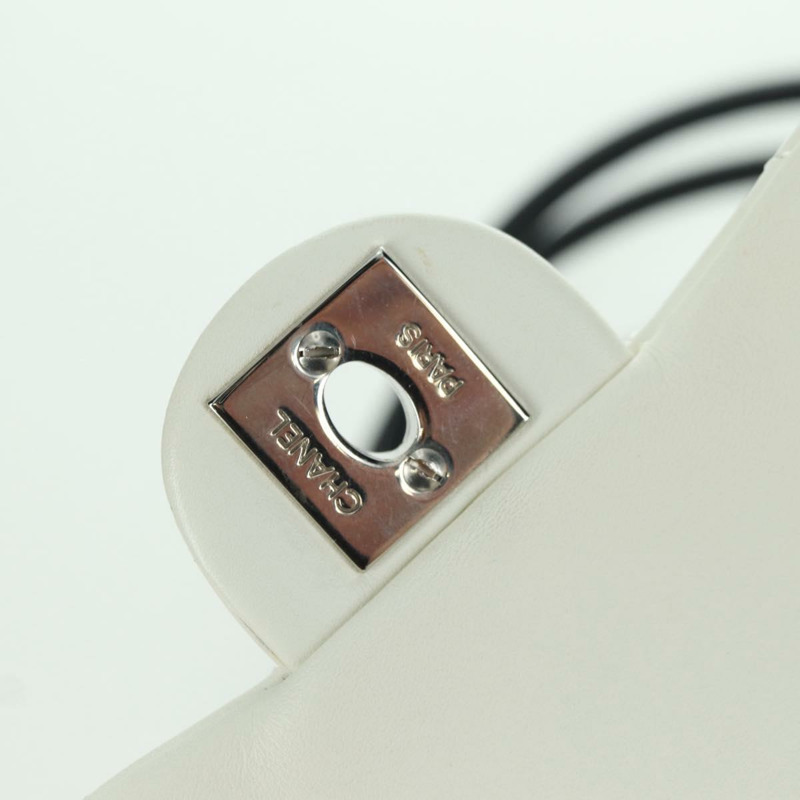 【日本直送】香奈兒 Cambon 系列絎縫手提包，白色銀色雙C標誌皮革，正品 YKZ1328SAV-20