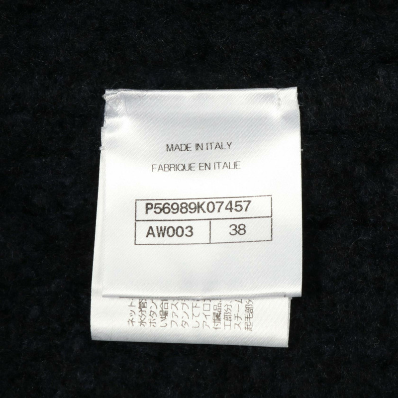 香奈兒 COCO 標誌紐扣針織外套 P56989K07457 羊絨真絲海軍藍 二手女裝-5