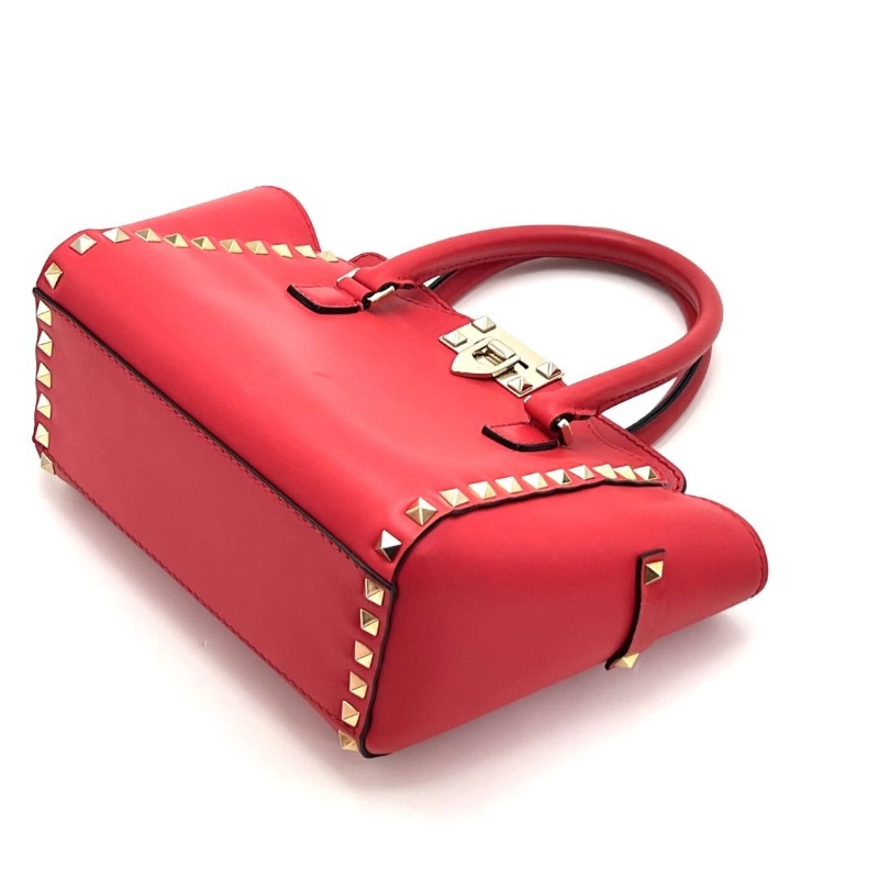VALENTINO 紅金鉚釘手提肩背包19.5*19*11 9新 配件肩帶 塵袋-3