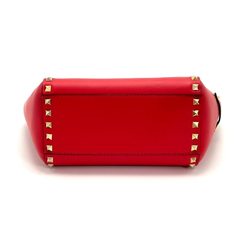 VALENTINO 紅金鉚釘手提肩背包19.5*19*11 9新 配件肩帶 塵袋-5