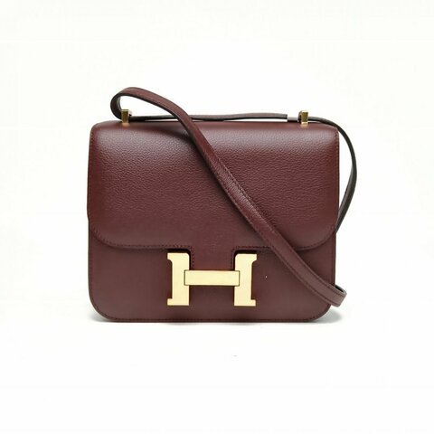 HERMES Constance康康19波爾多紅EC皮D刻金扣肩背包