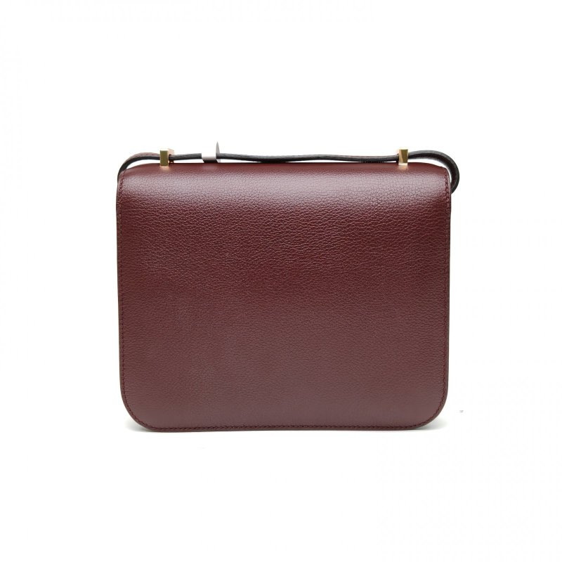 HERMES Constance康康19波爾多紅EC皮D刻金扣肩背包-2