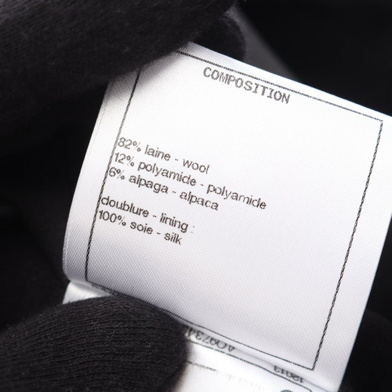 香奈兒 COCO 標誌紐扣 其他外套 羊毛 黑色 二手 女士-5