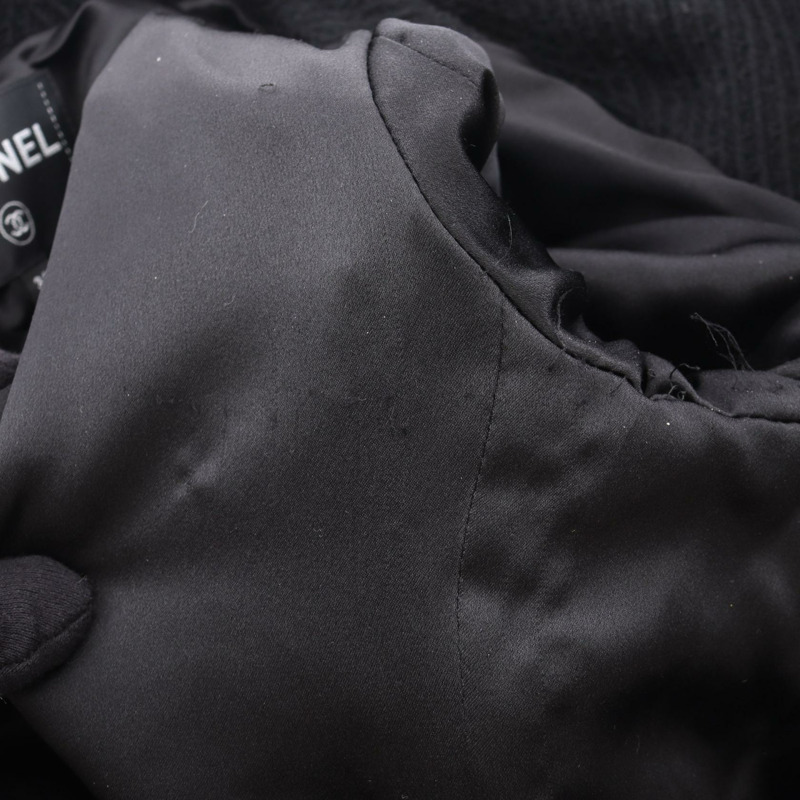 香奈兒 COCO 標誌紐扣 其他外套 羊毛 黑色 二手 女士-6