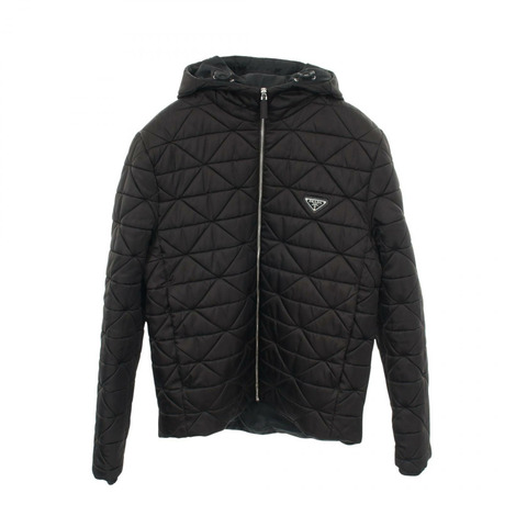 PRADA RE-NYLON 黑色尼龍夾克，尺寸 46，二手男款