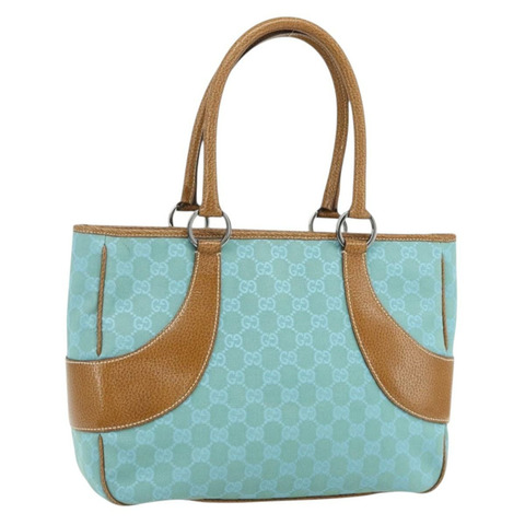 GUCCI GG帆布手提包 藍色銀色 113011 正品 YKZ1546A