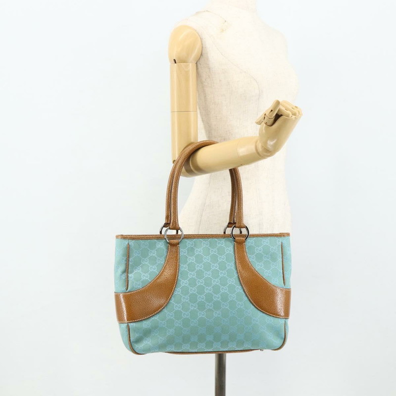 【日本直送】GUCCI GG帆布手提包 藍色銀色 113011 正品 YKZ1546A-22