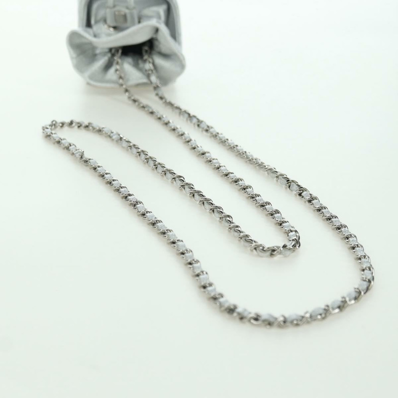 【日本直送】香奈兒 (CHANEL) 絎縫鏈條肩包，羊皮材質，銀色/金色雙C標誌，正品 YKZ1332SAM-6