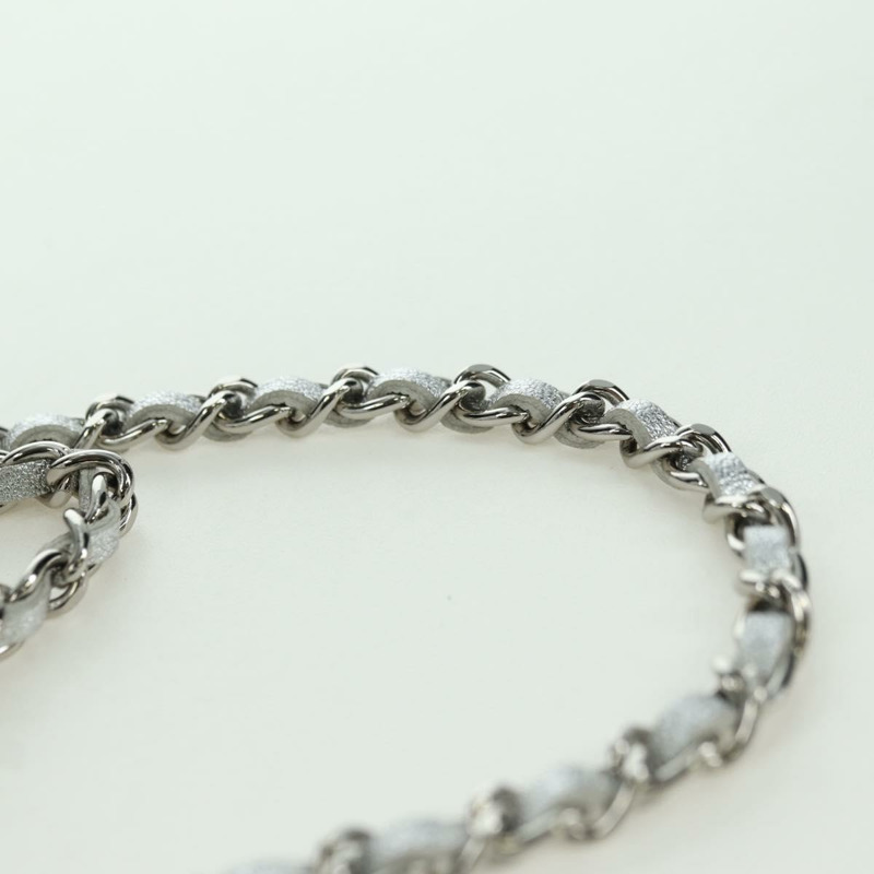 【日本直送】香奈兒 (CHANEL) 絎縫鏈條肩包，羊皮材質，銀色/金色雙C標誌，正品 YKZ1332SAM-7