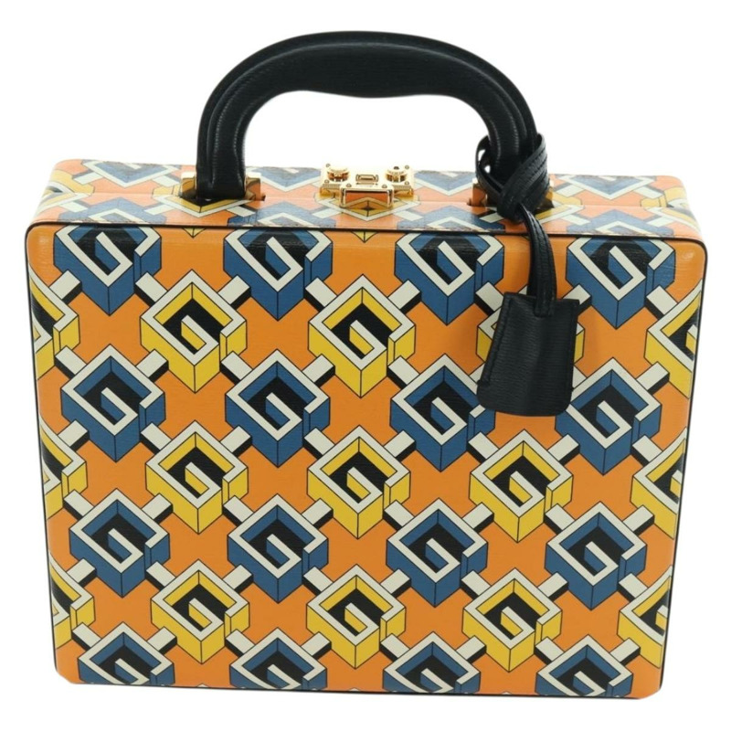 【日本直送】GUCCI 幾何 G 撲克套裝手提包 皮革 黃金色 662474 正品 YKZ1541SAM-1