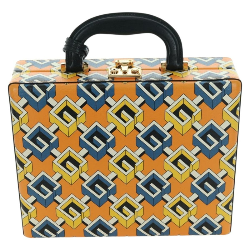 【日本直送】GUCCI 幾何 G 撲克套裝手提包 皮革 黃金色 662474 正品 YKZ1541SAM-2