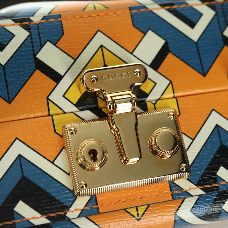 【日本直送】GUCCI 幾何 G 撲克套裝手提包 皮革 黃金色 662474 正品 YKZ1541SAM-14