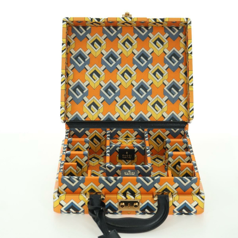 【日本直送】GUCCI 幾何 G 撲克套裝手提包 皮革 黃金色 662474 正品 YKZ1541SAM-15