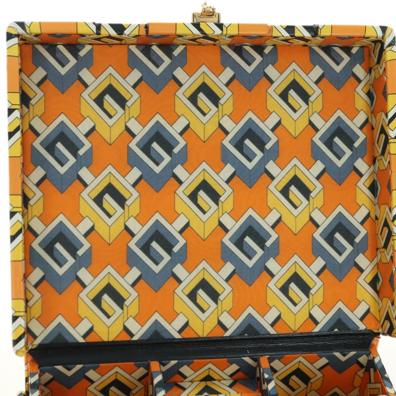 【日本直送】GUCCI 幾何 G 撲克套裝手提包 皮革 黃金色 662474 正品 YKZ1541SAM-16