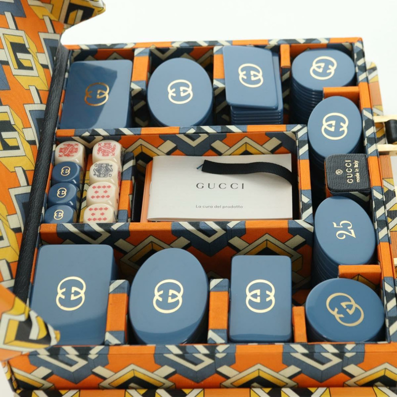 【日本直送】GUCCI 幾何 G 撲克套裝手提包 皮革 黃金色 662474 正品 YKZ1541SAM-32