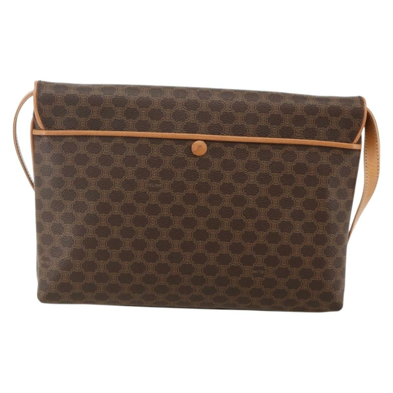 【日本直送】CELINE Macadam帆布馬車包 PVC皮革 棕色 金色 正品 175596A-1