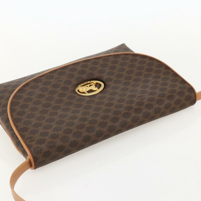 【日本直送】CELINE Macadam帆布馬車包 PVC皮革 棕色 金色 正品 175596A-5