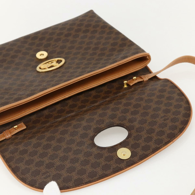 【日本直送】CELINE Macadam帆布馬車包 PVC皮革 棕色 金色 正品 175596A-9