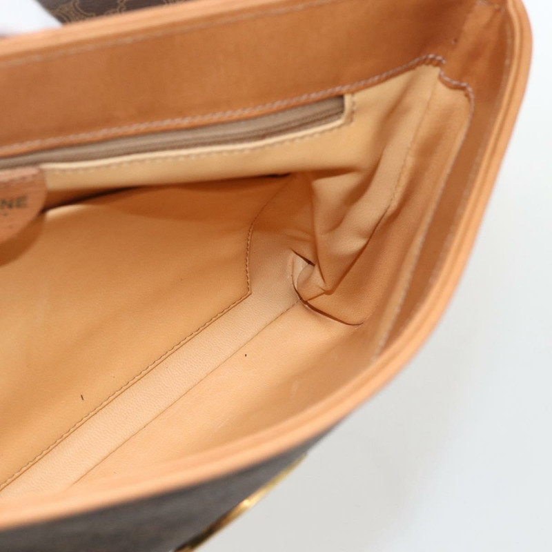【日本直送】CELINE Macadam帆布馬車包 PVC皮革 棕色 金色 正品 175596A-18