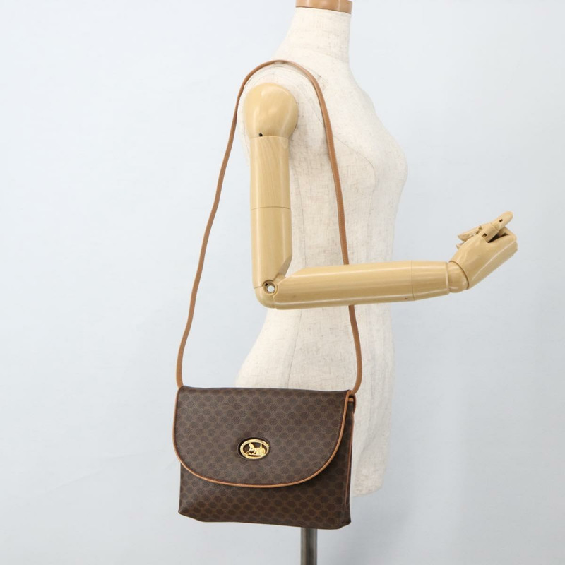 【日本直送】CELINE Macadam帆布馬車包 PVC皮革 棕色 金色 正品 175596A-24