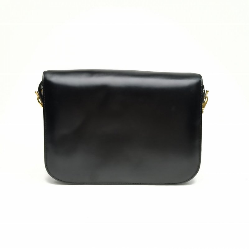 CELINE 黑色牛皮金扣中古馬車扣單肩包肩背包-2