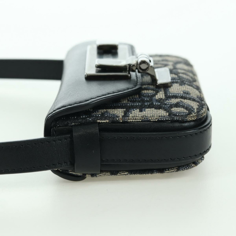 【日本直送】Christian Dior Trotter帆布Dior Lock肩背包，海軍藍/銀色，正品，貨號175822M-2