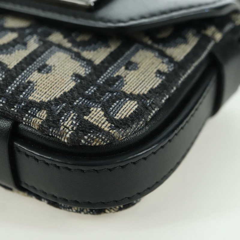 【日本直送】Christian Dior Trotter帆布Dior Lock肩背包，海軍藍/銀色，正品，貨號175822M-15